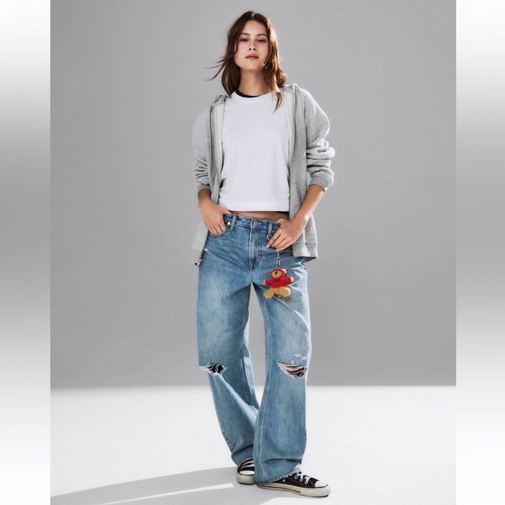 The Gap High Rise Distressed Barrel Jeans Medium Wash | Size 29 Long - Picture 4 of 12